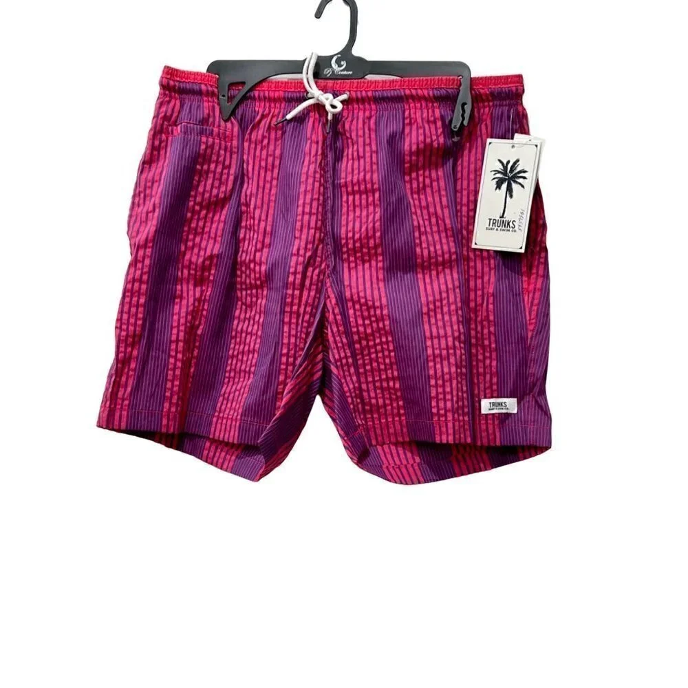 New TRUNKS SURF & SWIM CO. Sano Contrast Premium Swim Trunks Size L MSR…